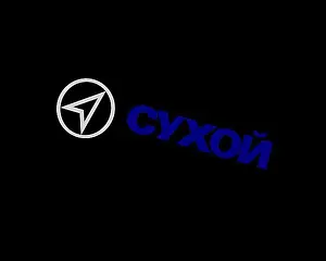 Background Plain Colored Prints: Sukhoi, rotated logo, black background B
