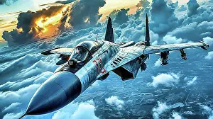 Aviation Prints: A Sukhoi Su-27, Russian air superiority fighter