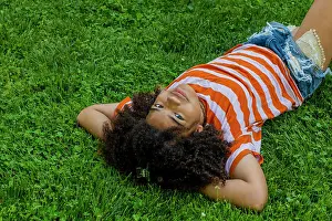 Afro American Prints: Sullen tween enviromental lifestyle portrait