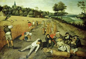 Farm Prints: Summer: Harvesters Working and Eating in a Corn Field 1624 Pieter Bruegel the Younger (ca)