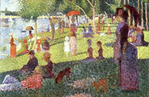 Parasol Prints: Sunday Afternoon on the Island of La Grande Jatte (Study) 1884-1886 Georges Seurat (1859-1891 French) Oil on canvas
