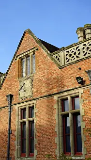 Warwickshire Prints: Sundial on an external wall at Charlecote Park; built in 1558 by Sir Thomas Lucy