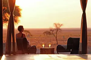 Beverage Prints: Sundowner, sunset, drink served
