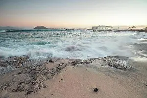 Walkway Prints: Sunrise at the coast near Corralejo