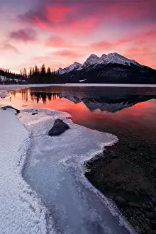 Snowcapped Prints: Sunrise at Spray Lake in Spray Valley Provincial Park in Kananaskis Country