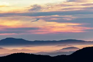 North Carolina Prints: Sunset from Blue Ridge Parkway, North Carolina in fall