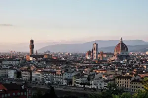 Florence Prints: the sunset in Firenze (Florence) from the high