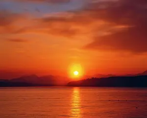 Large Format Prints: Sunset over the Olympic Mountains and Puget Sound in Washington, USA
