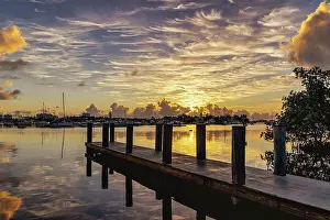 Water Resources Prints: sunset over the river Miami Florida clouds sky beautiful place