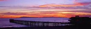 Rural Prints: Sunset over Ventura Pier Channel Islands and Pacific Ocean, Ventura, California