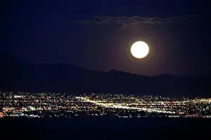 Calm Prints: Super Moon over Albuquerque, New Mexico, USA
