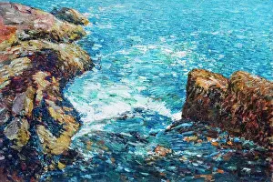 Coast Prints: Surf and Rocks; 1906 Oil on canvas Childe Hassam; American; 1859-1935