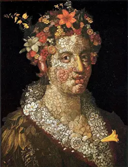 Sixteenth Century Prints: Surreal portrait of woman by Giuseppe Arcimboldo