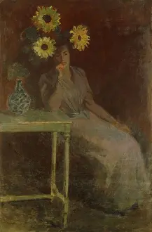 Darkness Prints: Suzanne with Sunflowers; Suzanne aux Soleils