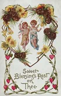 Angel Prints: Sweet Blessings Rest on Thee Postcard Private Collection