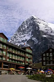 Restaurants Prints: Switzerland, Bernese Oberland, Kleine Scheidegg, Restaurants With Eiger Mountain