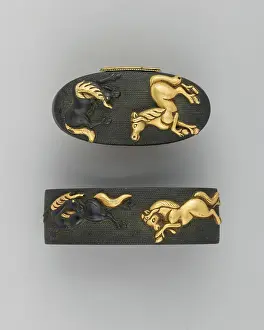 Japanese Prints: Sword-Hilt Collar and Pommel (Fuchigashira)