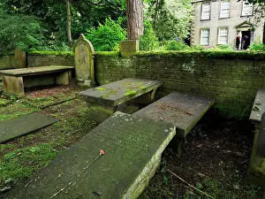 Architectural Prints: Tabbys Grave in Haworth Churchyard, Haworth, Yorkshire, England, United Kingdom, Europe