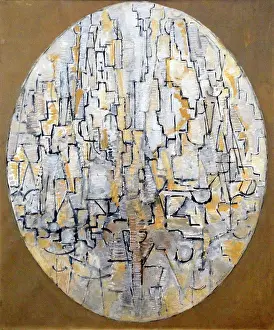 Amsterdam Prints: Tableau No 3 : Composition in Oval by Piet Mondrian (1872-1944) a Dutch painter
