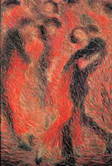 Private Collection Prints: Tango, by Cominetti Giuseppe, 1914