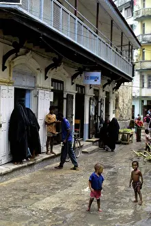Street Scene Prints: Tanzania, Zanzibar Island, Zanzibar City, Medina (Old Town), Alley Scene