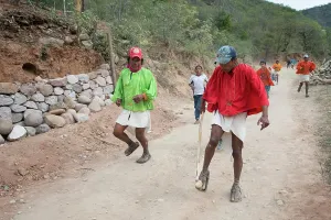 Race Prints: Tarahumara playing Rarajipari (a traditional race where they run kicking a wooden ball) in Urique