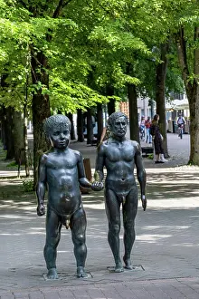 Father Prints: Tartu, Estonia The landmark Father and Son statue in the Tartu Keskpark on Küüni Street by Ülo Õun from 2004