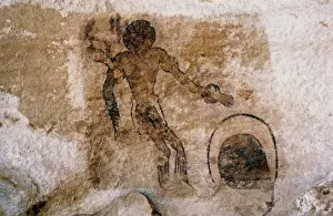 Tribal Prints: Tassili N'Ajjer: Hunting Scene Artist Unknown Rock painting Tassili N'Ajjer
