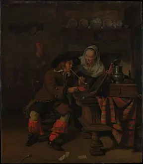 Gabriel Prints: Tavern Scene Copy after Gabriël Metsu Dutch. Tavern Scene 437072