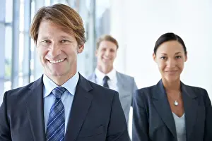 Manage Prints: Teamwork, portrait and happy business people in office for legal company