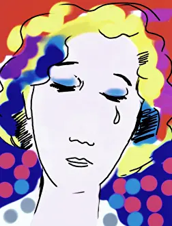 Colored Background Prints: Teardrop 1999 Diana Ong (b.1940 Chinese-American) Computer Graphics
