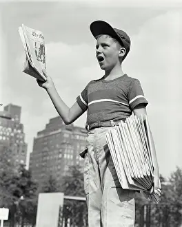 Talk Prints: Teenage boy selling newspapers