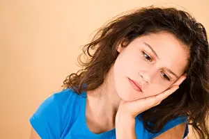 Model Release Prints: Teenage Girl Leaning Head on Hand