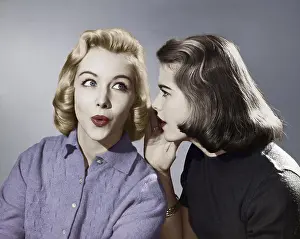 Curiosity Prints: Two teenage girls gossiping