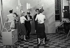 Skirt Prints: Teenagers dancing at a party