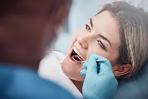 Doctors Prints: Teeth, dental or woman at a dentist for surgery