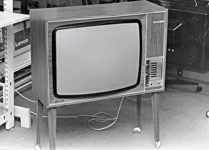 Electronics Prints: Television in the 1970s. A tv set on legs from the german manufacturer Metz