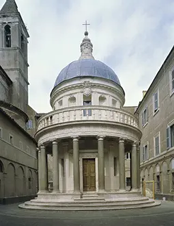 Colonnade Prints: Tempietto Donato Bramante (1444-1514 Italian) San Pietro in Montorio, Rome, Italy