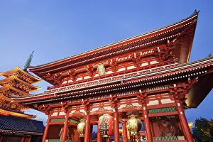 Asakusa Prints: Temple in a city, Asakusa Kannon Temple
