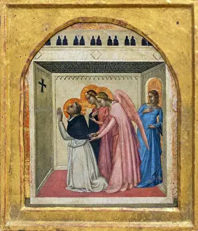 Adult Sonly Prints: The Temptation of St. Thomas Aquinas. 1338. (by Bernardo Daddi)