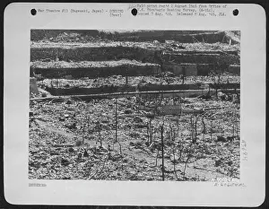 World War Two Prints: Terraced Residential District In The Vicinity Of Ground Zero At Nagasaki