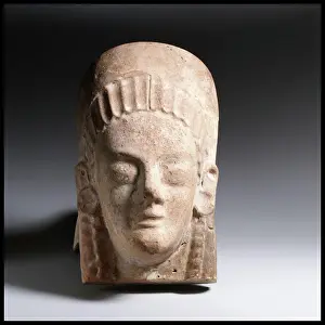 Symmetrical Prints: Terracotta antefix (roof tile) with head of a woman early 5th century B