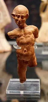 Disabled Prints: Terracotta figure of a grotesquely deformed and twisted man. Dated 1st Century BC
