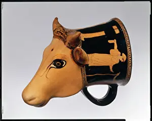 Difficult Prints: Terracotta rhyton (vase for libations or drinking) ca