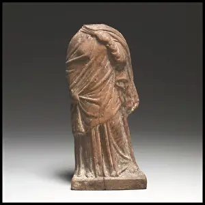 Cypriot Prints: Terracotta statuette of a woman ca