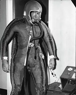 The Fifties Prints: Test Pilot Bill Scott, in inflated pressure suit