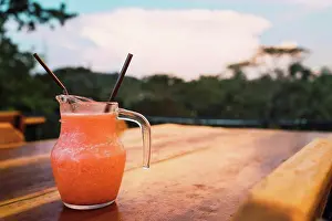 Refreshing Prints: Thailand, carafe with refreshing drink on table