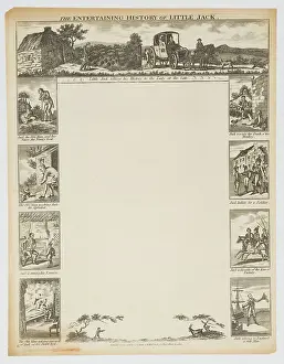 Recto Prints: 'The Entertaining History of Little Jack' School piece or Penmanship sheet Copied after John Bewick British