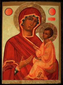Madonna Prints: The Theotokos of Tikhvin by Russian icon / Private Collection / Russian icon painting / 1711 / Russia