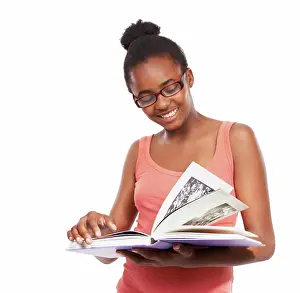 Mockup Prints: Thinking, black girl and kid with a picture book